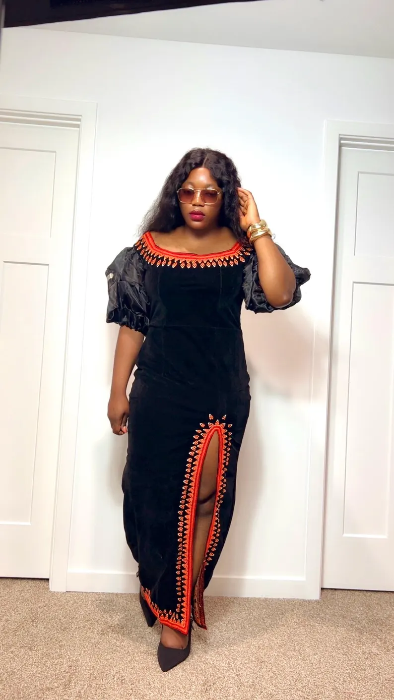 Classy and Elegant Hand-Embroidery Toghu Dress